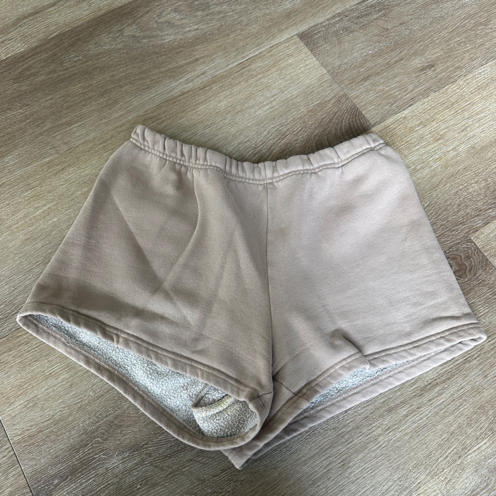 Aritzia TNA Cozy AF Beige Shorts